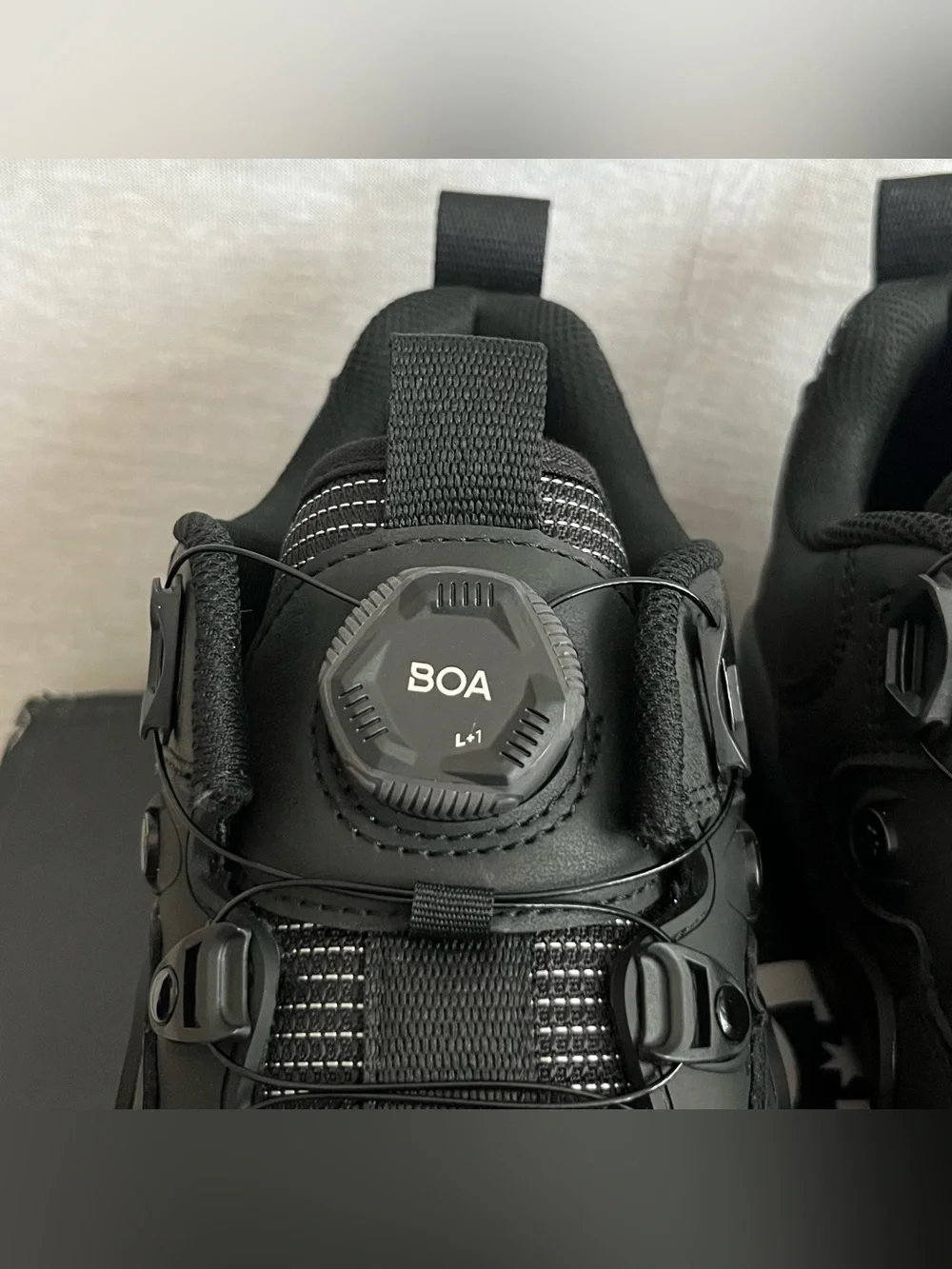 DC Navigator Work Black Sneakers with Gray Accents and BOA Quick Laces